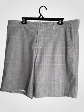 George Gray Windowpane Flat-Front Wet-Dry Shorts Size 38